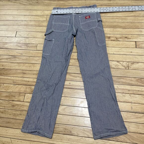 Dickies Hickory Stripe Carpenter Pants Women Juniors 5 27 Navy White Y2k Skate - Picture 10 of 16
